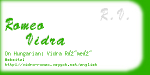 romeo vidra business card